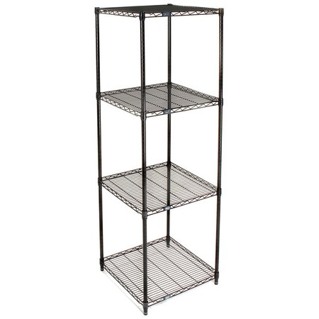 NEXEL Wire Shelving, Black Epoxy, 24W X 24D X 74H 24247B